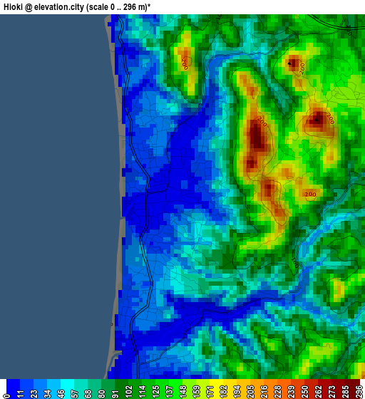 Hioki elevation map