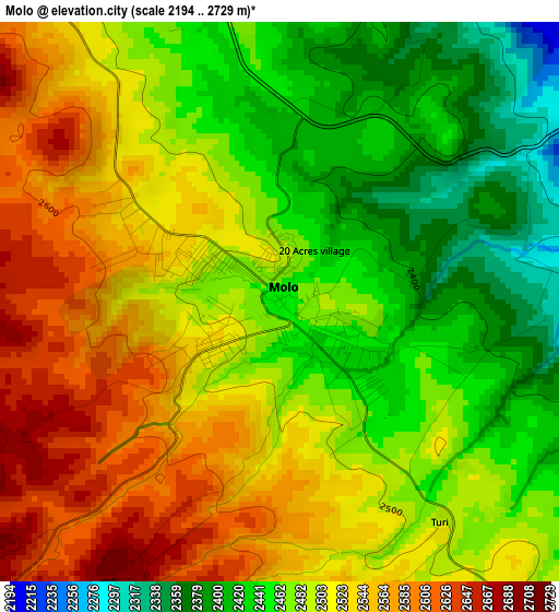 Molo elevation map