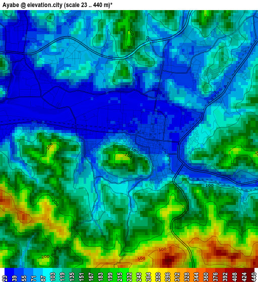 Ayabe elevation map