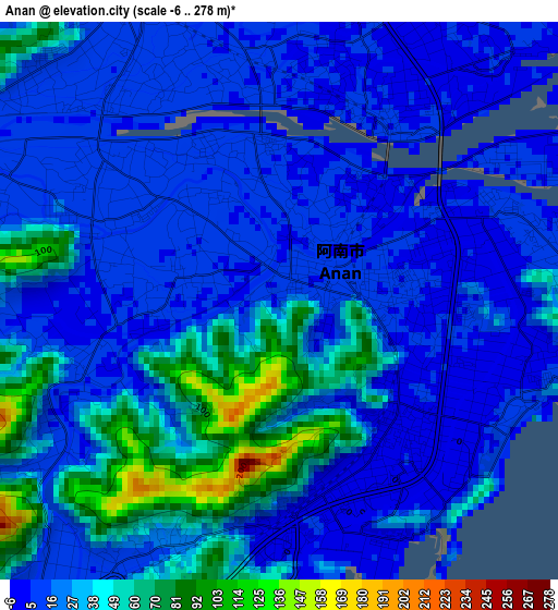 Anan elevation map