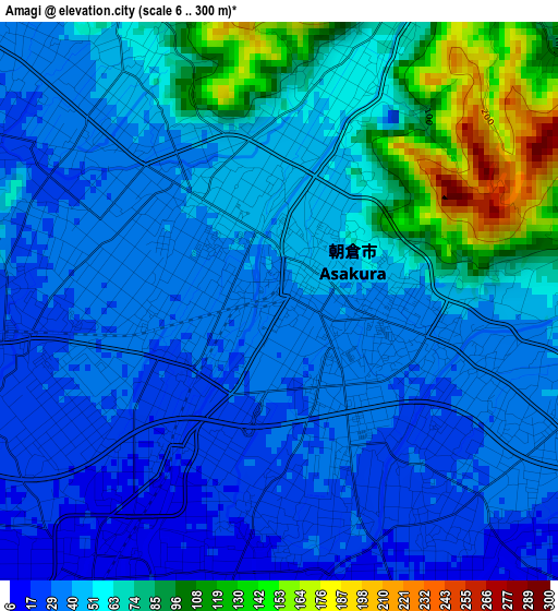 Amagi elevation map