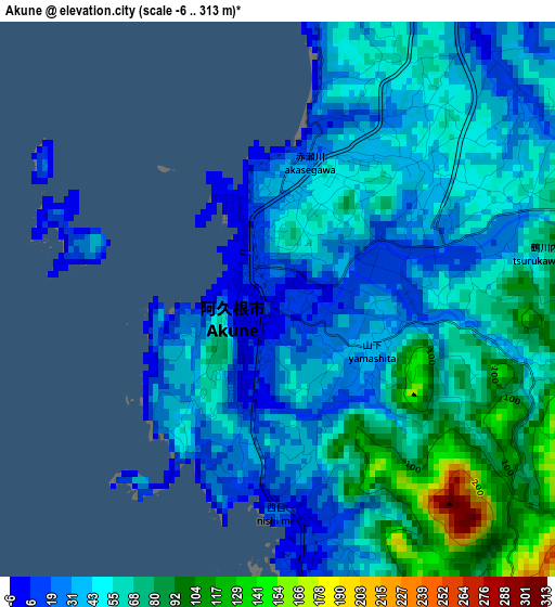 Akune elevation map