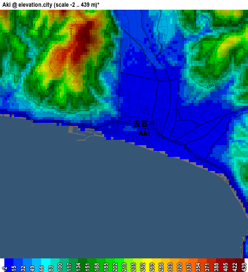 Aki elevation map