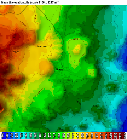 Maua elevation map