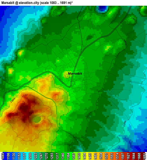 Marsabit elevation map