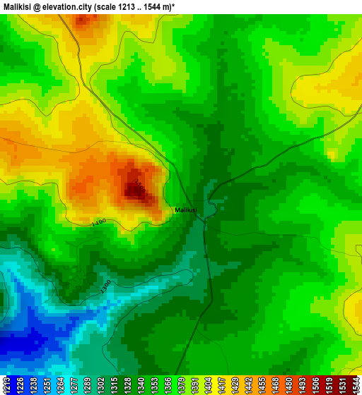Malikisi elevation map