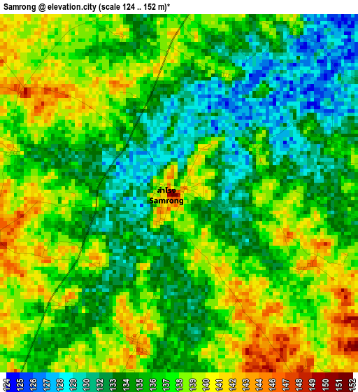 Samrong elevation map