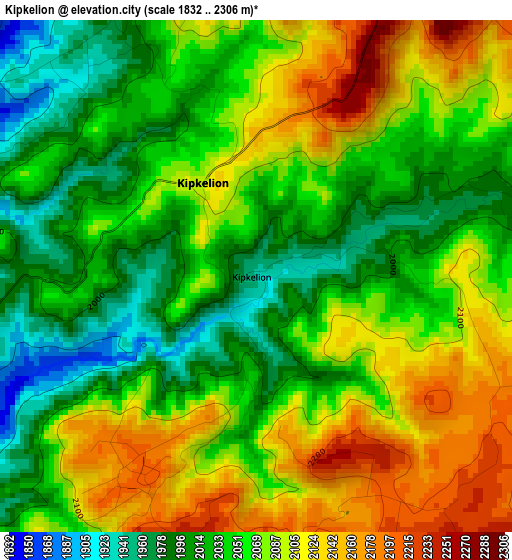 Kipkelion elevation map