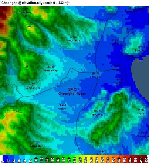 Cheongha elevation map