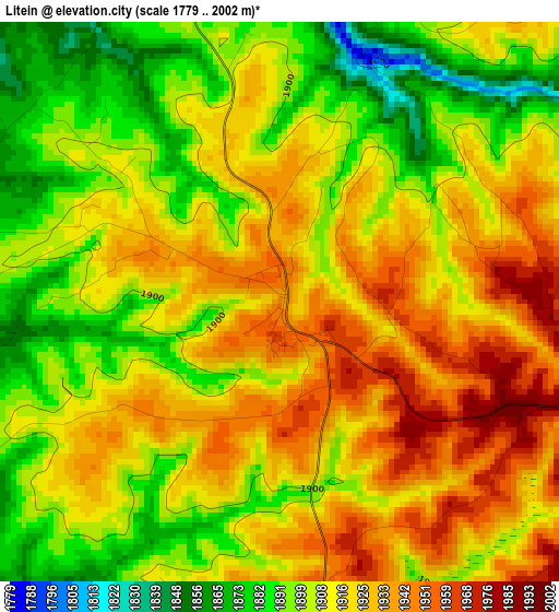 Litein elevation map
