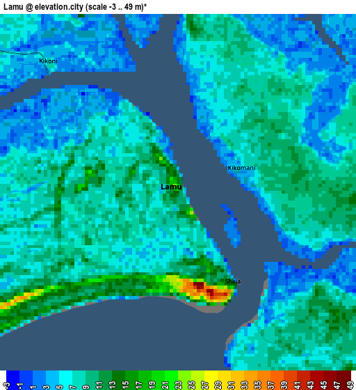 Lamu elevation map
