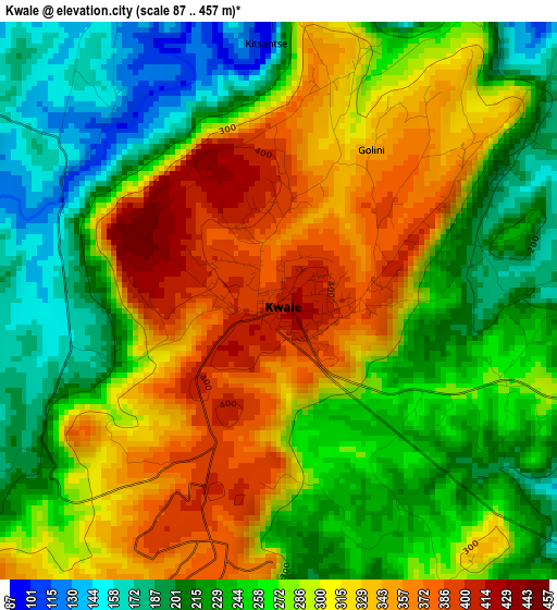 Kwale elevation map