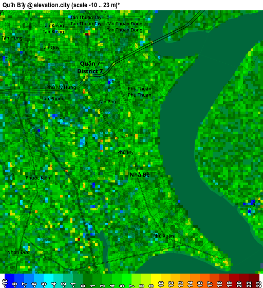 Quận Bảy elevation map