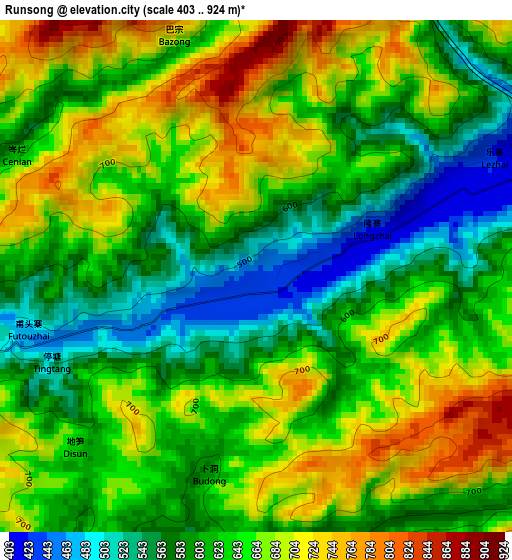 Runsong elevation map