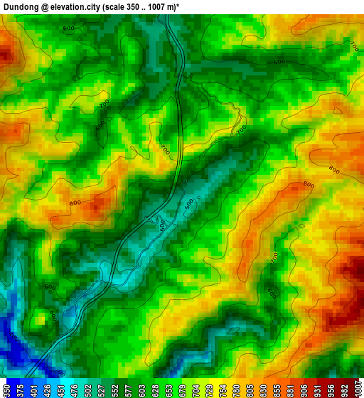 Dundong elevation map