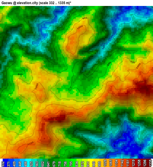 Gaowu elevation map