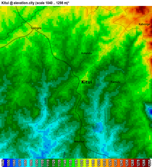 Kitui elevation map