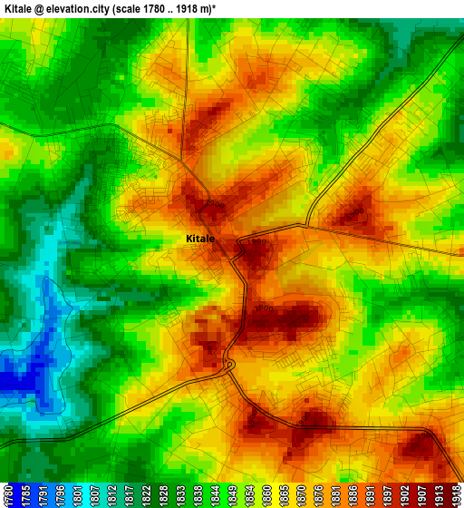 Kitale elevation map
