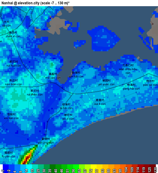 Nanhai elevation map