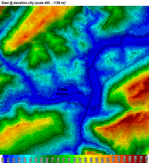 Xiasi elevation map