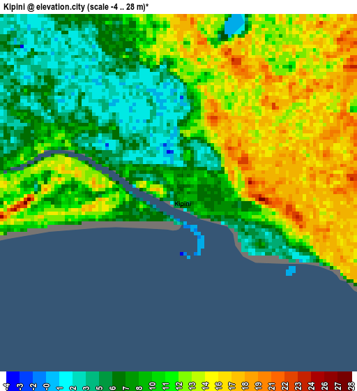 Kipini elevation map