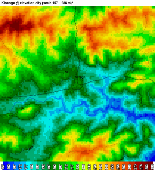 Kinango elevation map