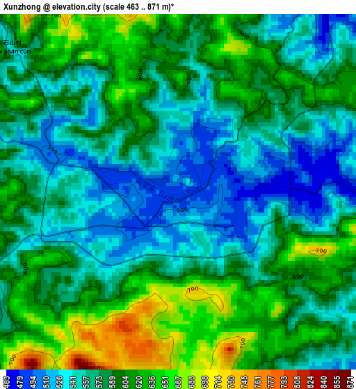 Xunzhong elevation map