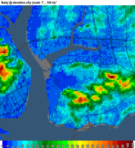 Baiqi elevation map