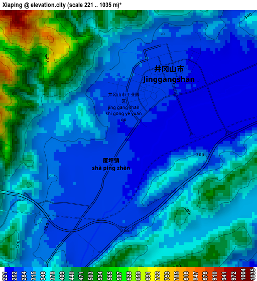 Xiaping elevation map