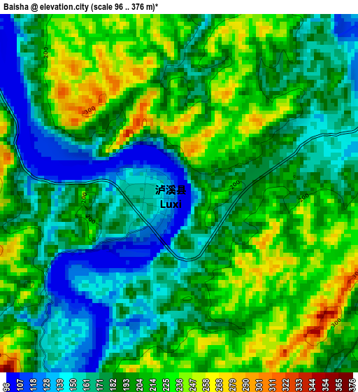 Baisha elevation map