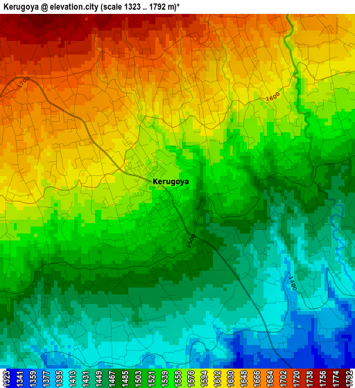 Kerugoya elevation map