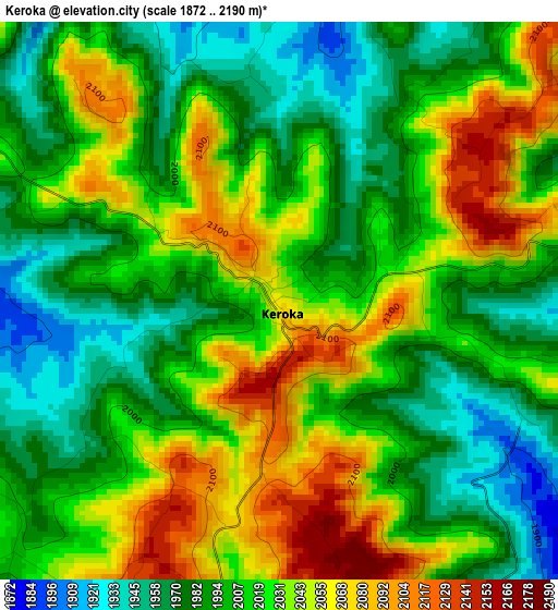 Keroka elevation map