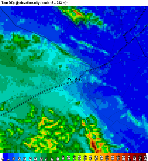 Tam Điệp elevation map
