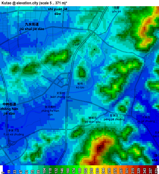 Kutao elevation map