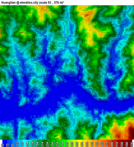 Huangtian elevation map