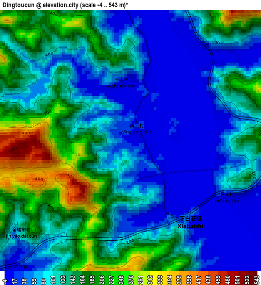 Dingtoucun elevation map