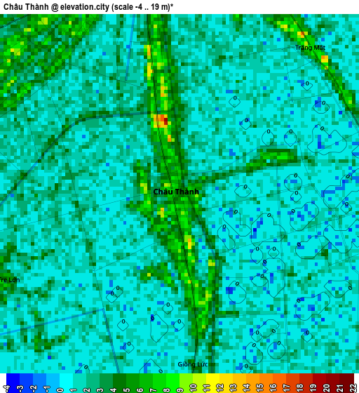 Châu Thành elevation map