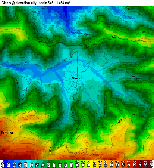 Gleno elevation map