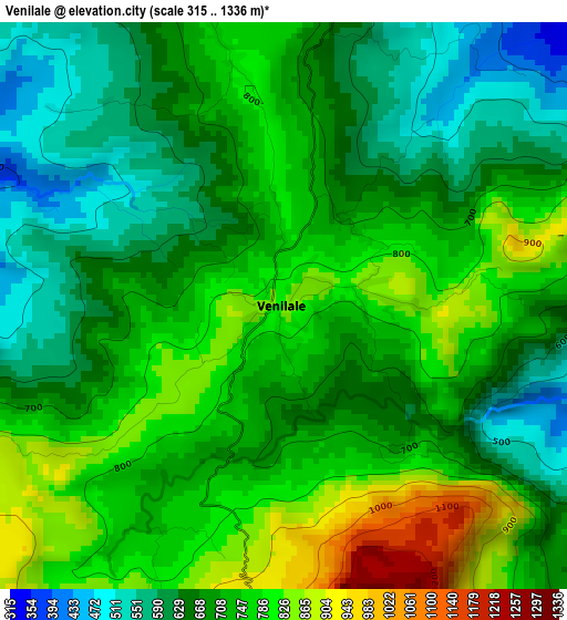 Venilale elevation map