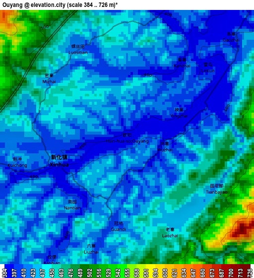 Ouyang elevation map