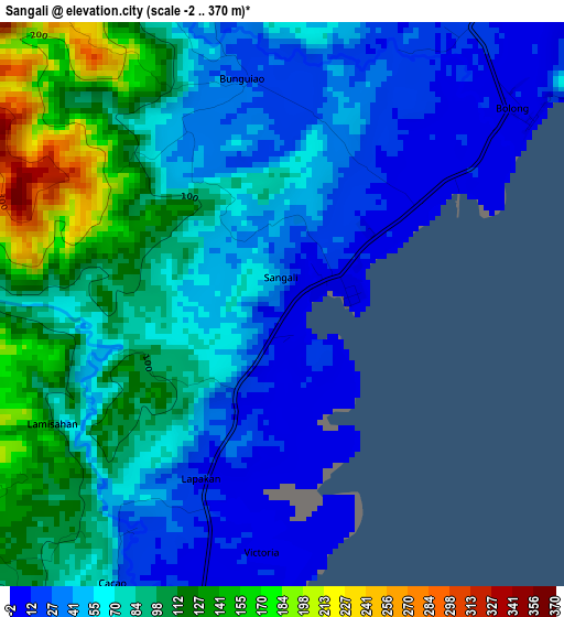 Sangali elevation map