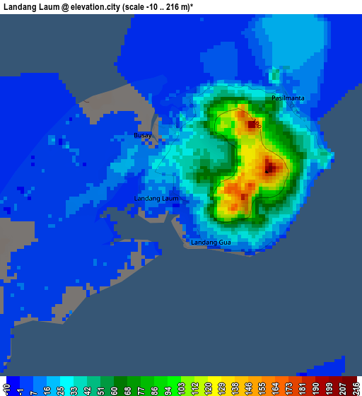 Landang Laum elevation map