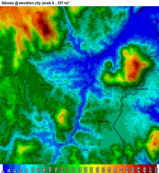 Sibulao elevation map