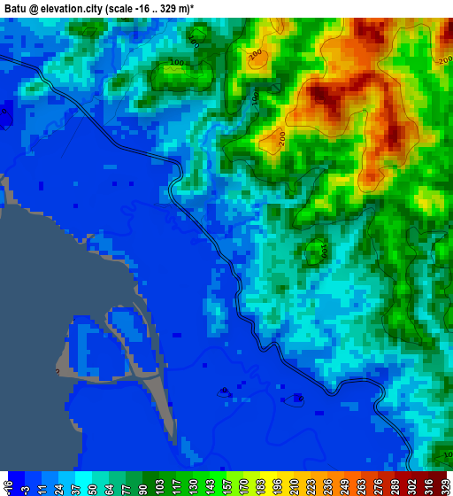 Batu elevation map