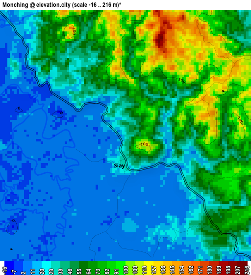 Monching elevation map