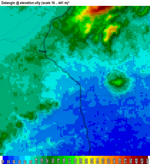 Dalangin elevation map