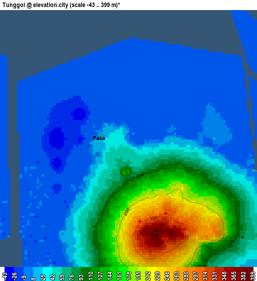 Tunggol elevation map