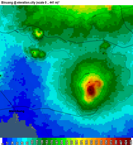 Binuang elevation map