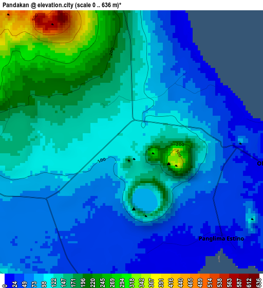 Pandakan elevation map