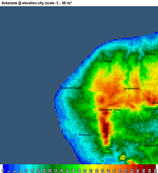 Sokarame elevation map